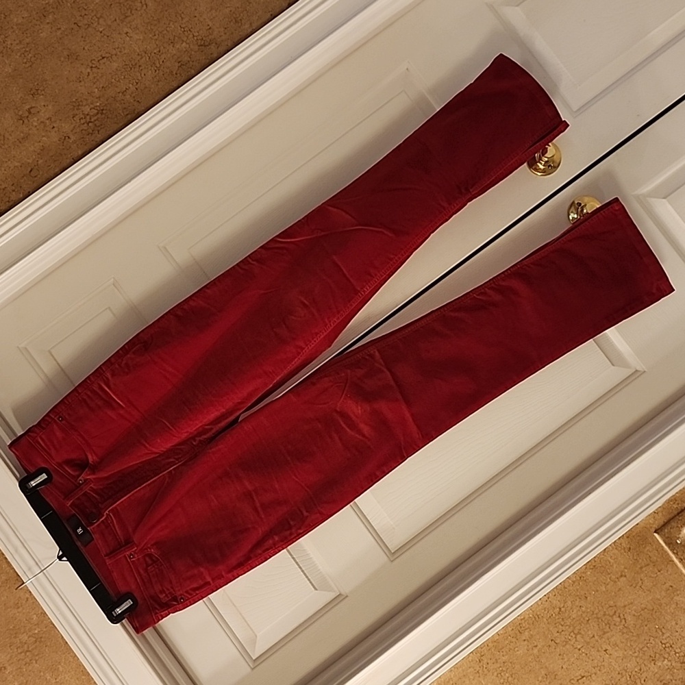 Holiday red velvet jeans